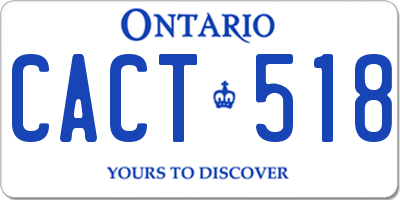 ON license plate CACT518