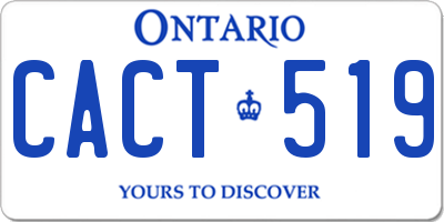 ON license plate CACT519