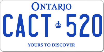 ON license plate CACT520