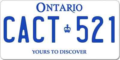 ON license plate CACT521