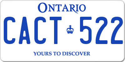 ON license plate CACT522