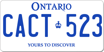 ON license plate CACT523