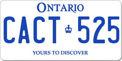 ON license plate CACT525