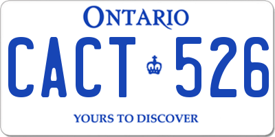 ON license plate CACT526