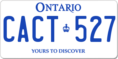 ON license plate CACT527