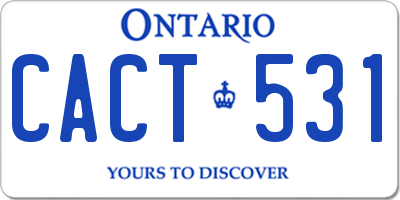 ON license plate CACT531