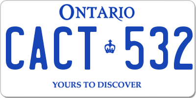 ON license plate CACT532