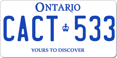 ON license plate CACT533