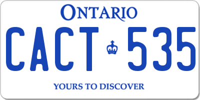 ON license plate CACT535