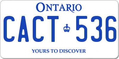 ON license plate CACT536