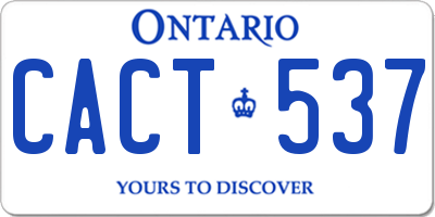 ON license plate CACT537