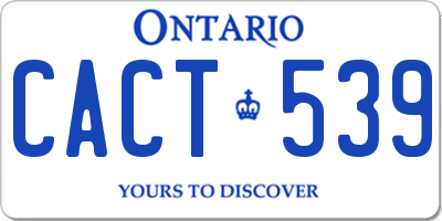 ON license plate CACT539