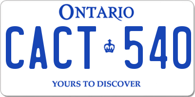 ON license plate CACT540