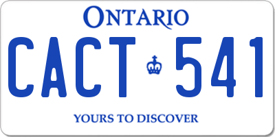 ON license plate CACT541