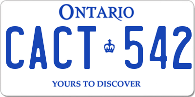 ON license plate CACT542