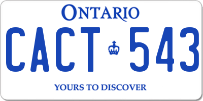 ON license plate CACT543