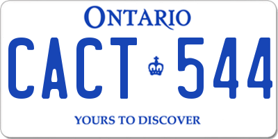 ON license plate CACT544