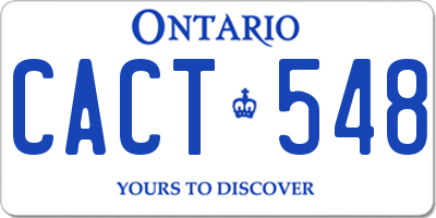 ON license plate CACT548