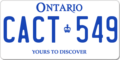 ON license plate CACT549