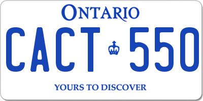 ON license plate CACT550