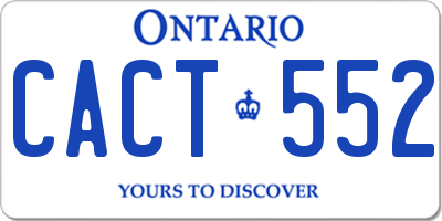 ON license plate CACT552