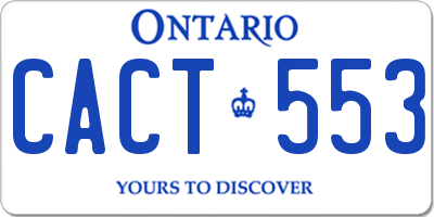 ON license plate CACT553