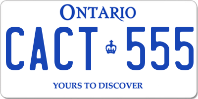 ON license plate CACT555