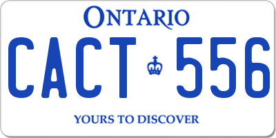 ON license plate CACT556