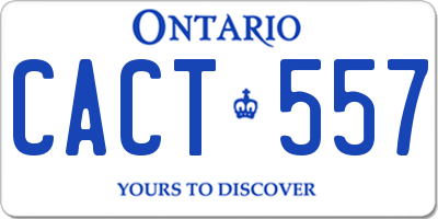 ON license plate CACT557