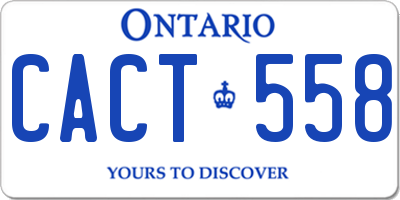 ON license plate CACT558