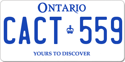 ON license plate CACT559