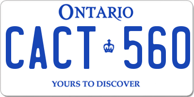 ON license plate CACT560