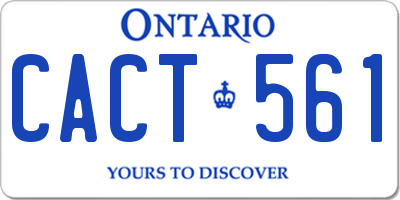 ON license plate CACT561