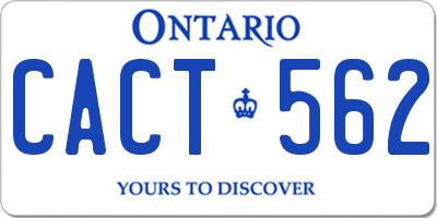 ON license plate CACT562