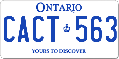 ON license plate CACT563