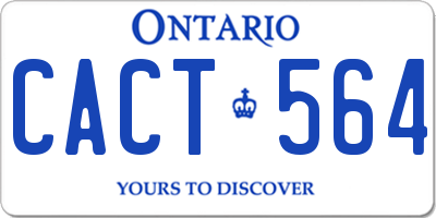 ON license plate CACT564