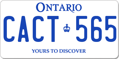 ON license plate CACT565