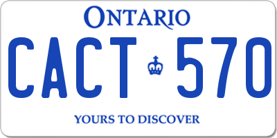 ON license plate CACT570