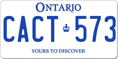 ON license plate CACT573