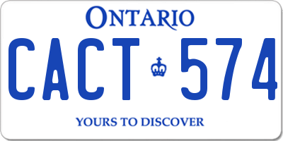 ON license plate CACT574