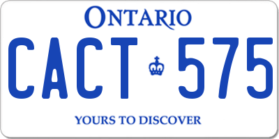 ON license plate CACT575