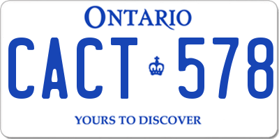 ON license plate CACT578