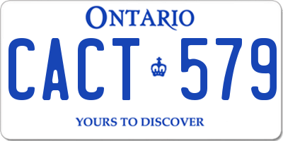 ON license plate CACT579