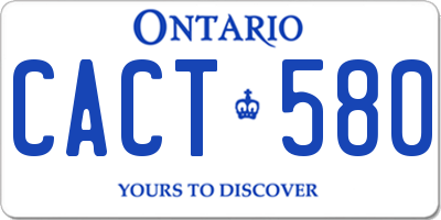 ON license plate CACT580