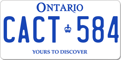 ON license plate CACT584