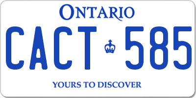 ON license plate CACT585