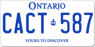 ON license plate CACT587