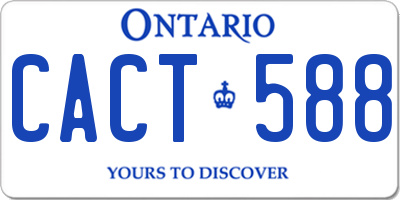 ON license plate CACT588