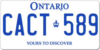 ON license plate CACT589