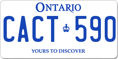 ON license plate CACT590